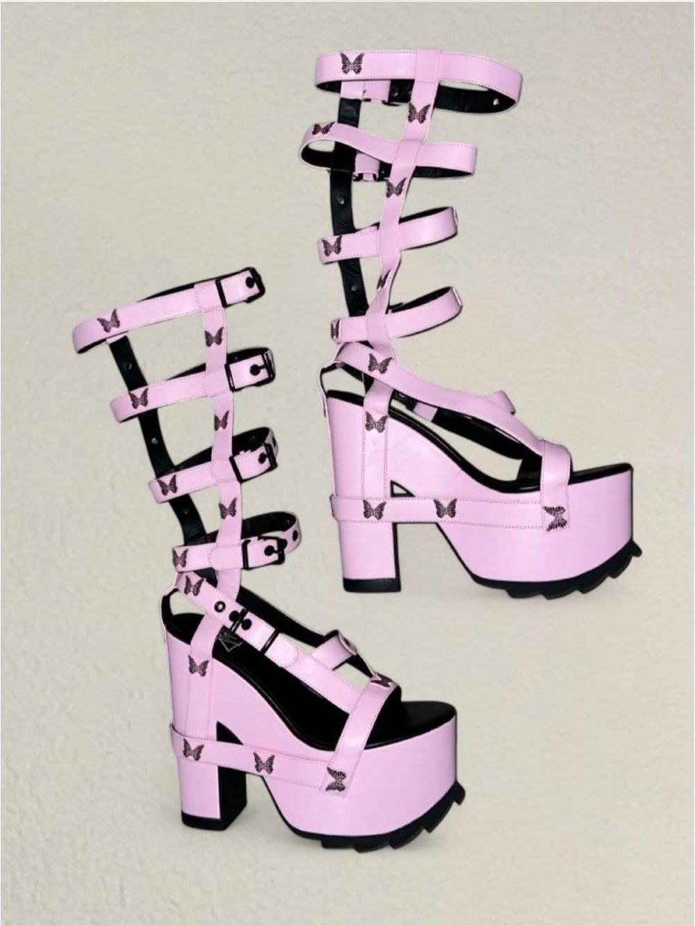 Y.R.U. Nightcall Hi Butterfly Platform Boots from dollskill